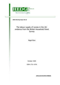 The labour supply of nurses in the UK: evidence