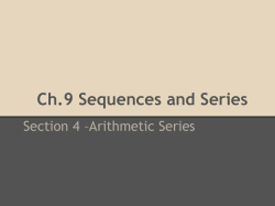 Ch.9 Sequences and Series