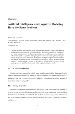 Artificial Intelligence and Cognitive Modeling Have the
