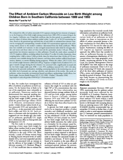 The Effect of Ambient Carbon Monoxide on Low