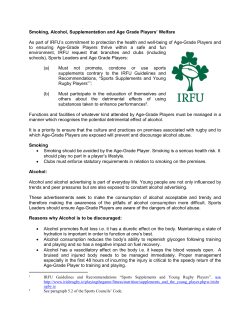 Smoking, Alcohol, Supplementation and Age Grade Players` Welfare