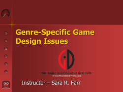 Genre-Specific Game Design Issues