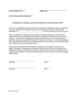 Authorization to Release Loan Payoff Information and Certificate of