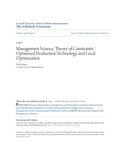 Management Science, Theory of Constraints/Optimized Production