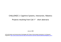 Projects resulting from Call 1 - Cordis