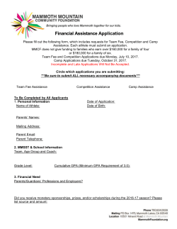 MMCF Financial Assistance Application 2017