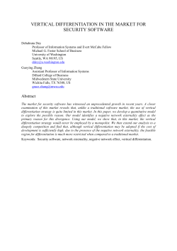 4. Vertical DIFFERENTIATION IN A DUOPOLY