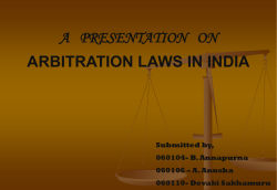 arbitration laws in india