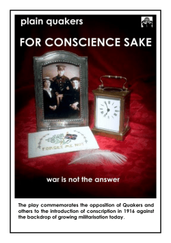 The play commemorates the opposition of Quakers and others to the