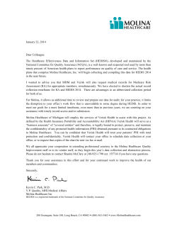 HEDIS Letter - Molina Healthcare