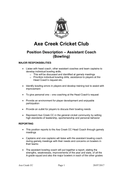 Assistant Coach - Axe Creek Cricket Club