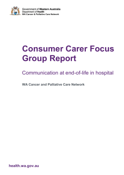 Consumer Carer Focus Group Report