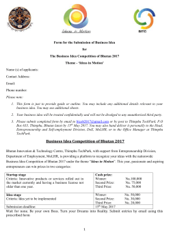 Form for the Submission of Business Idea for The Business Idea