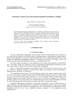 integral cryptanalysis of round