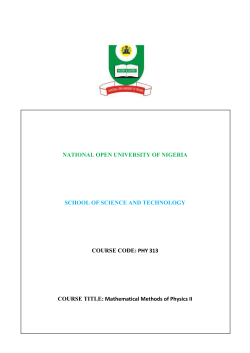 PHY313 - National Open University of Nigeria