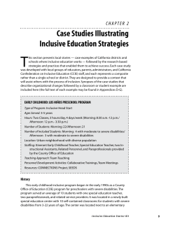Case Studies Illustrating Inclusive Education Strategies
