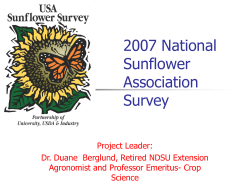 2005 Sunflower Survey Teams - National Sunflower Association