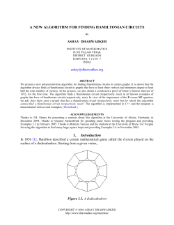 A New Algorithm for finding Hamiltonian Circuits