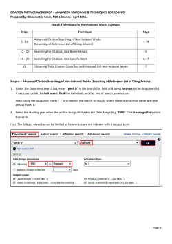 Advanced Search Techniques for Scopus