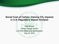 Social Cost of Carbon: Valuing CO Impacts in U.S. Regulatory