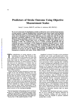 Predictors of Stroke Outcome Using Objective