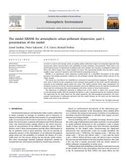 The model SIRANE for atmospheric urban pollutant dispersion