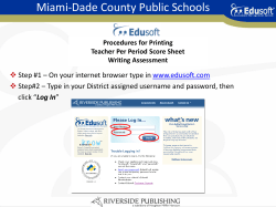 Printing a Teacher Score Sheet - Miami