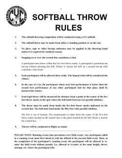 CYC Softball Throw Rules