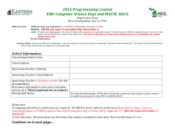 SIGCS/EMU Programming Contest