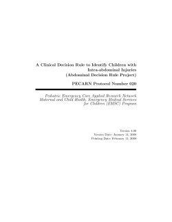 (Abdominal Decision Rule Project) PECARN Protocol Nu