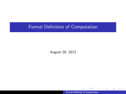 Formal Definition of Computation