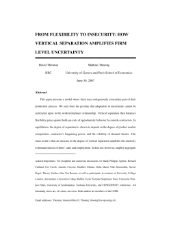 FROM FLEXIBILITY TO INSECURITY: HOW VERTICAL