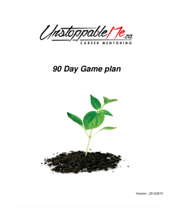 90 Day Game plan - UnstoppableMe.ca