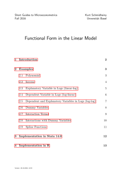 Functional Form in the Linear Model