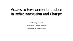 Access to Environmental Justice in India: Innovation and Change