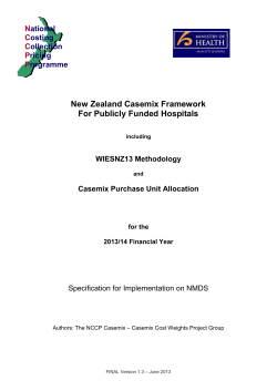 Appendix 4: New Zealand Casemix History
