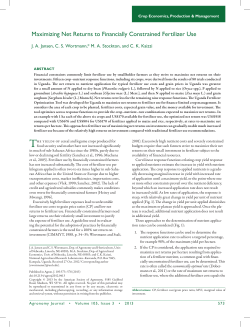 Maximizing Net Returns to Financially Constrained Fertilizer Use