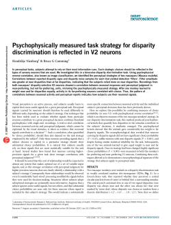 Psychophysically measured task strategy for disparity discrimination
