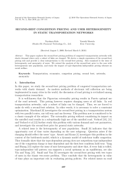 second-best congestion pricing and user heterogeneity in static