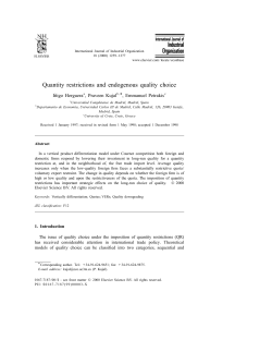 Quantity restrictions and endogenous quality choice