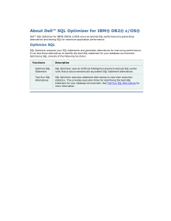 Dell™ SQL Optimizer for IBM® DB2® z/OS