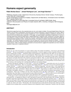 Humans expect generosity - Middlesex University Research