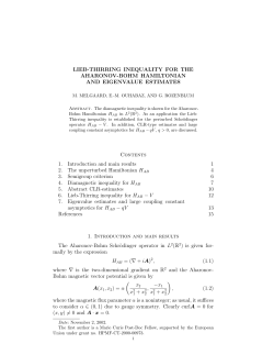 LIEB-THIRRING INEQUALITY FOR THE AHARONOV