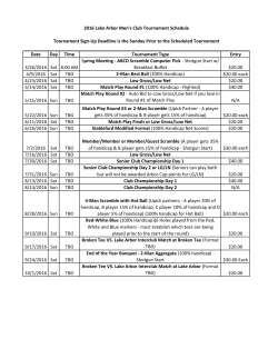 Date Day Time Tournament Type Entry 3/26/2016 Sat 8:00 AM