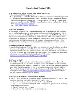 Standardized Testing FAQs 2016-17