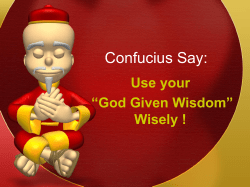 Confucius Say - Cooper Church of Christ