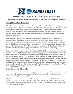 Rules Clarifications and Play Situations