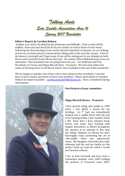 Talking Aside Side Saddle Association Area 16 Spring 2017