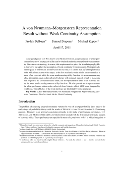 A von Neumann&ndash;Morgenstern Representation Result without Weak