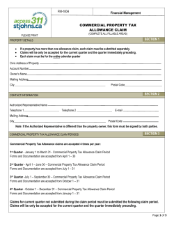 Commercial Property Tax Allowance Claim